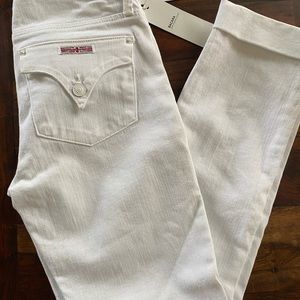 White Hudson Cropped Jeans